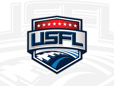 USFL Logo america badge design football icon logo shield sports usa usfl