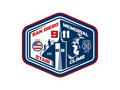 Never Forget 343 911 america badge graphic design icon logo memorial stair climb usa wtc