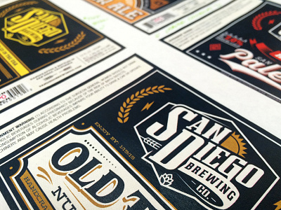 SDBC Labels badge beer branding design label logo logotype packaging san diego typography