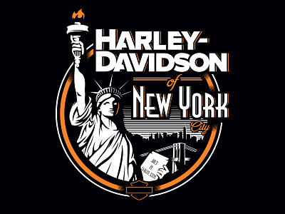 Harley-Davidson NYC apparel badge design freedom graphic harley davidson icon liberty logo new york nyc vector