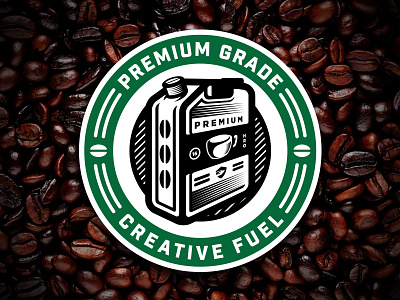 Creative Fuel badge caffeine coffee creative gas can graphic design hro design inspiration logo