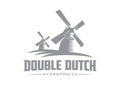 Double Dutch Logo badge branding creative dutch logo type vector windmill