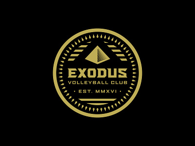 Exodus Club Patch badge club crest egypt logo patch pyramid type volleyball
