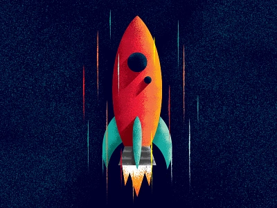 Blast Off! exploration galaxy logo rocket space texture vector