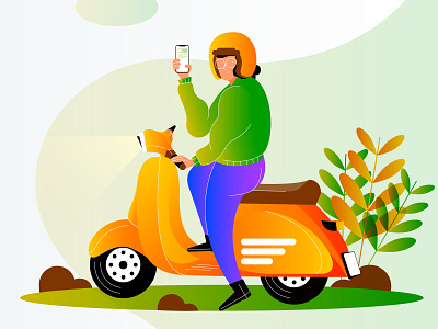 Online transportation illustration