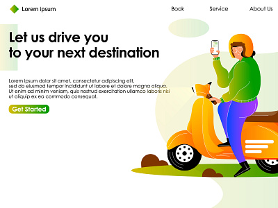 Online transportation landing page illustration