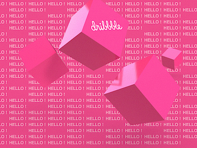 Hello dribbble! design dribbble graphic graphic design hello hello dribble illustration pink typography