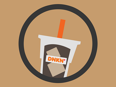 Dunkin Iced Coffee branding design dunkin icon illustration illustrator logo simple design vector