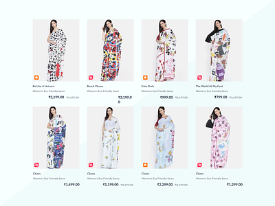 Product listings design dress e commerce listing saree ui user experience design ux website