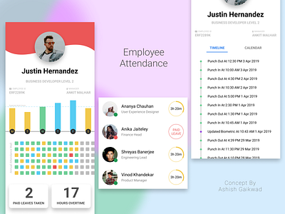 Employee Attendance Mobile App app attendance mobile ui ux