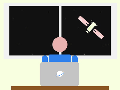 Space Fanboy Desk design figma flat illustraion satellite space svg vector