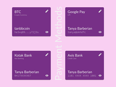 Payment Methods bank bitcoin challenge cryptocurrency figma figmadesign mobile money payment ui