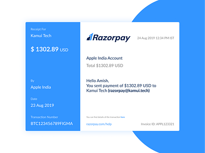 Razorpay Email Receipt