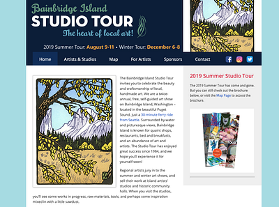Bainbridge Island Studio Tour graphic design website