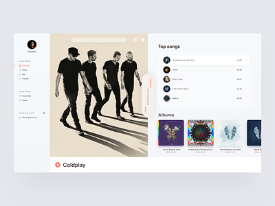 Coldplay overview coldplay concept music ui ux web