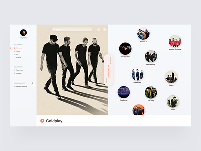 Coldplay Related coldplay concept music ui ux web