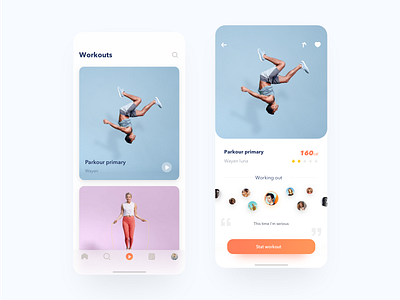 Fitness 2 app concept design jump run sports ui ux