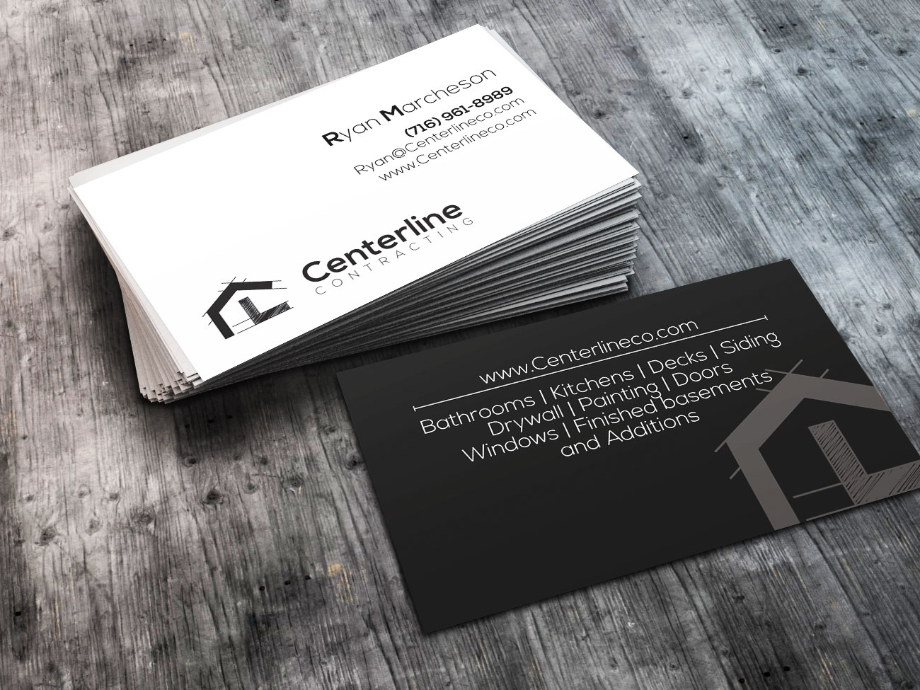 Logo Business Card For Centerline Contracting By Alam
