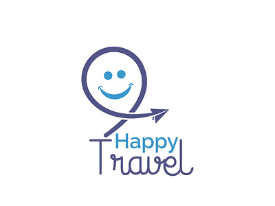 Happy Travel Logo adventure air best logo booking creative logo fine logo flat logo happy illustration inspiration logo logo inspiration map pin nice logo online smile travel travel agency