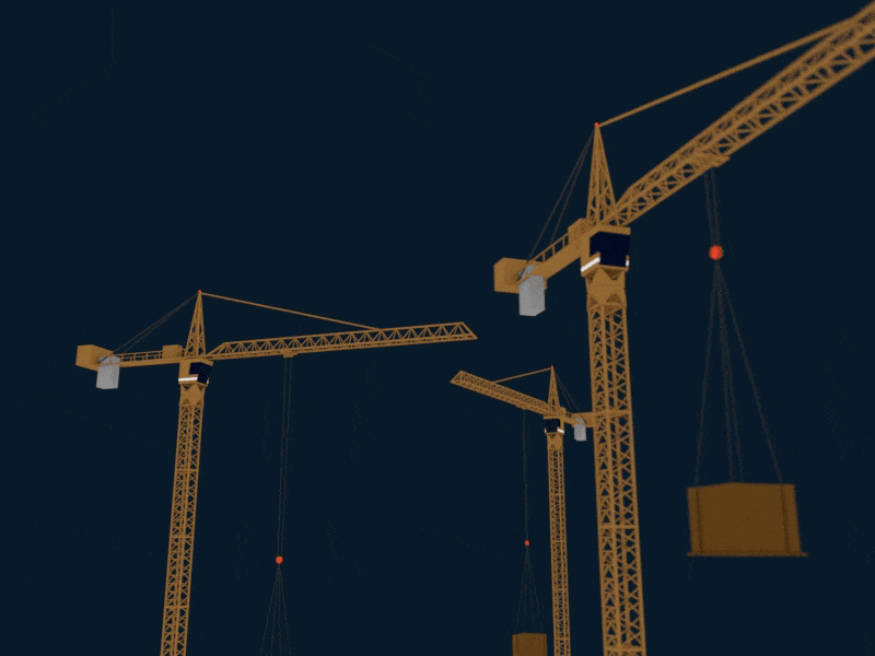 Industrial cranes animation 3d animation blender crane industry model