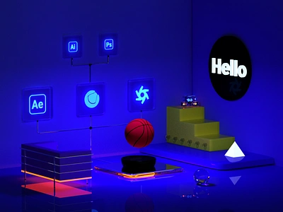 Hello, Dribbble! 3d study scenographic composition scenography