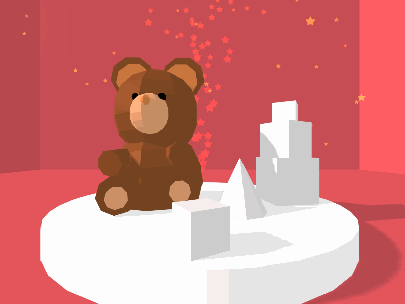 Teddy Bear in a Box, Low-Poly Virtual Reality animation low poly virtual reality