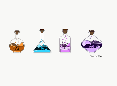 Adobe potions animation branding design illustration illustrator logo minimal typography ui vector