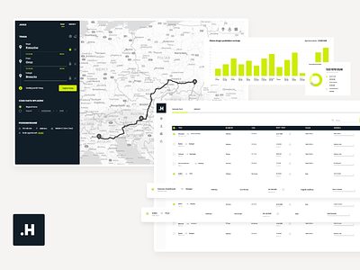 HOGS - maps for transport on a new level app dashboard data freight interaction logistics map maps product product design productdesign shipping table transport transportation ui ui design webapp webapplication webdesign