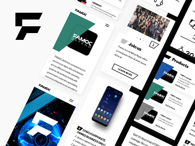 FAMOC - Product Platform Website adobe xd black corporate cybersecurity devices flat header landing minimal mobile page platform product responsive security web design webdesign website white