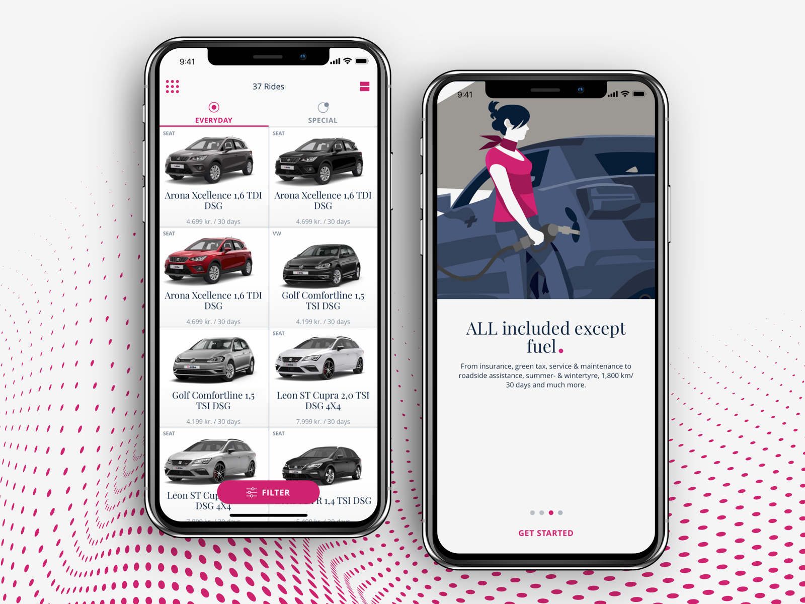 Dribe app rental car subscription service (Denmark) by Gigi Chang on