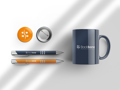 Backbone aplications artwork brand identity branding branding and identity design health logo medical logo mug pens pin stationary