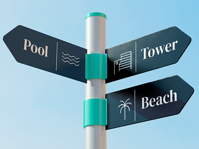 Bahia Mar Signs beach branding hotel icon logo mar minimalist palm playa signage tourism tropical