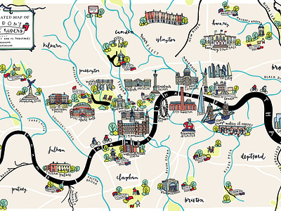 Telegraph Lost Rivers cartography illustration london map