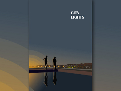 City lights flat illustration vector