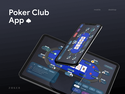 Poker Club App android app branding design game illustration ios logo ui ux