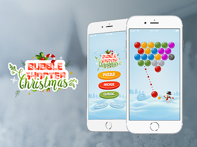Game Bubble Shooter android chrismas design game ios snow ui ux xmas