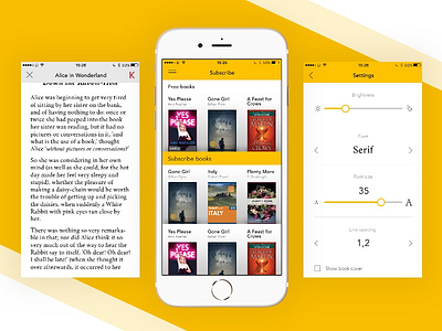 Book reading application for iOS app application book design ios app reading ui user interface ux