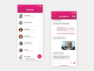 Direct Messaging - Daily UI #013 adobexd chat app dailyui direct messaging interaction design message app ui uidesign uiux uxdesign
