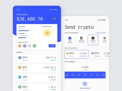 Crypto App app bitcoin card cryptocurrency finance gradient mobile