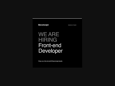 Recruitment banner 3d after affects agency beconcept branding cv developer digital hiring job motion recruiting typogaphy web