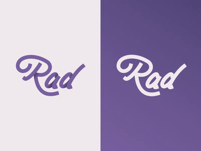 Color Me Rad branding comps custom logo mark script type