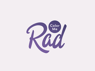 Rad custom script w/ process branding custom logo mark rad script type