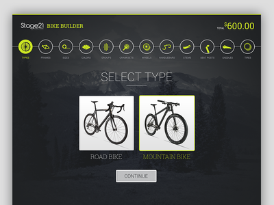 Bike builder bike builder fitness icons progress site steps web website