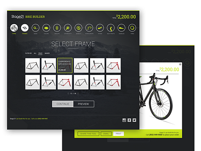 Bike builder preview bar bike builder fitness icons progress site step steps web website