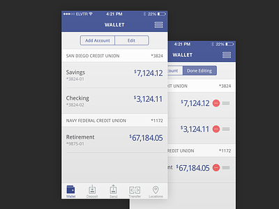 Wallet app bank banking ios7 iphone money purple wallet