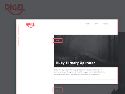 Rigel.co blog branding home homepage logo page redesign rigel site type