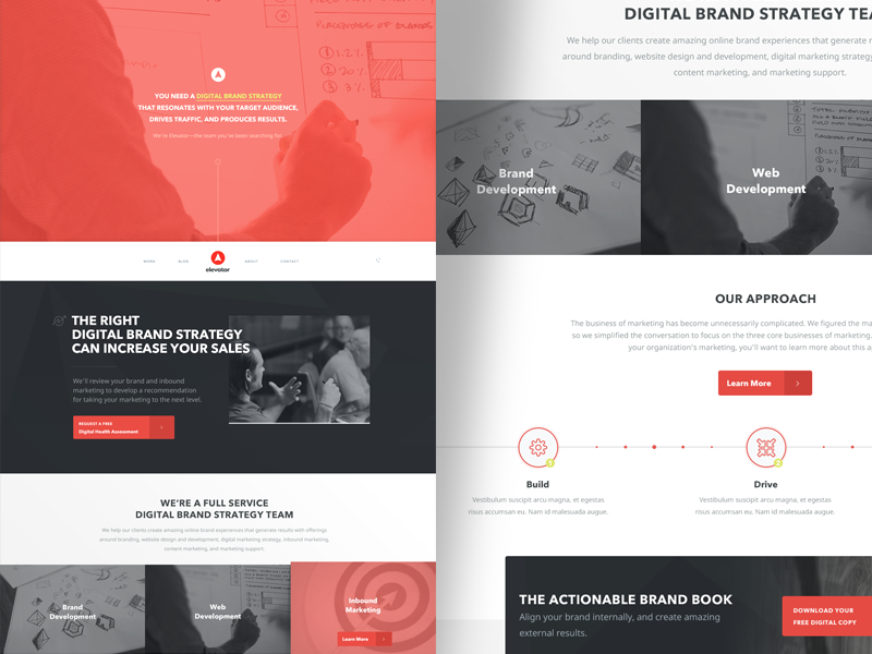 Elevator/home website web site branding homepage identity elevator inbound