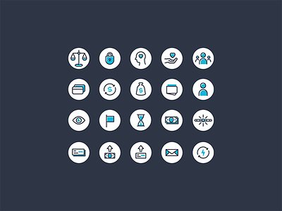 Finance Icons bank banking currency finance fintech icon icons money set