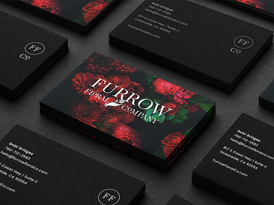 Furrow Rebrand business card cards flowers