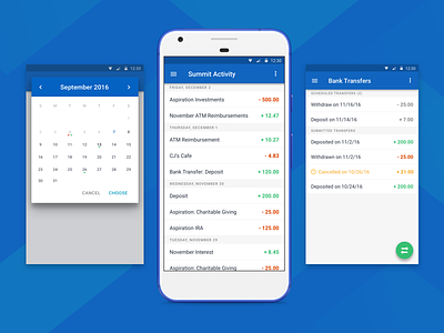 Summit Checking - Android bank banking checking finance fintech material
